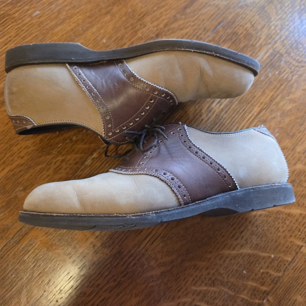Vintage Footjoy Classics Brown‎ Saddle Spikeless Golf Shoe Size 7.5 D